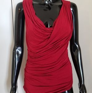 Cute Wine Color V-Neck Top
